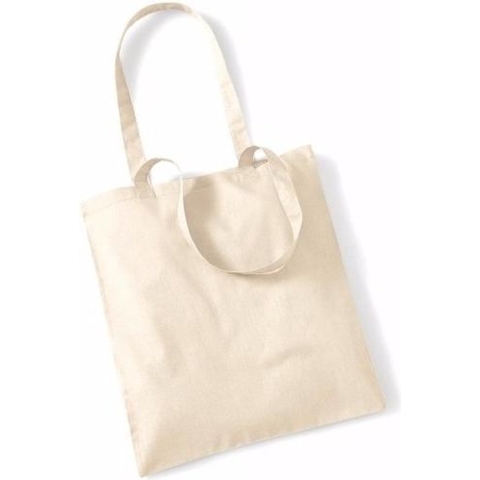 50x Katoenen schoudertassen draagtasjes naturel 42 x 38 cm -