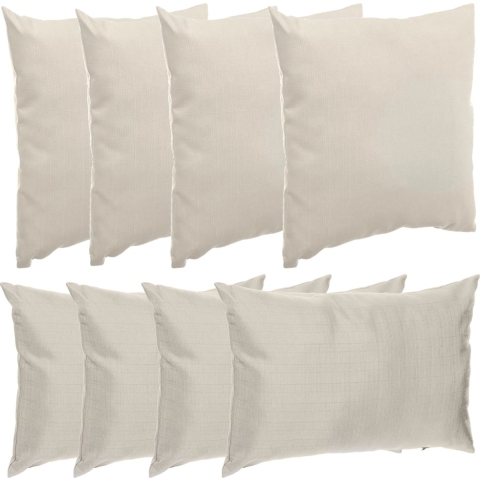 Bank/sier/tuin kussens voor binnen/buiten set 8x stuks beige 40 x 40 cm en 30 x 50 cm -