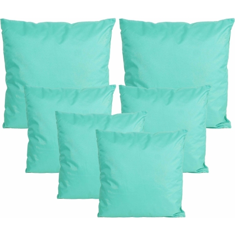 Bank/tuin kussens set - binnen/buiten - 4x stuks - turquoise blauw - In 2 formaten -
