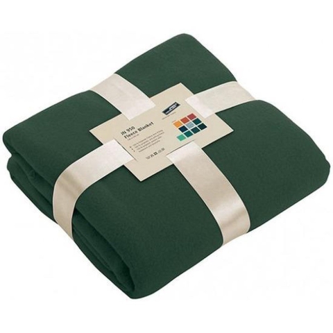 15x Fleece dekens/plaids donkergroen 130 x 170 cm -