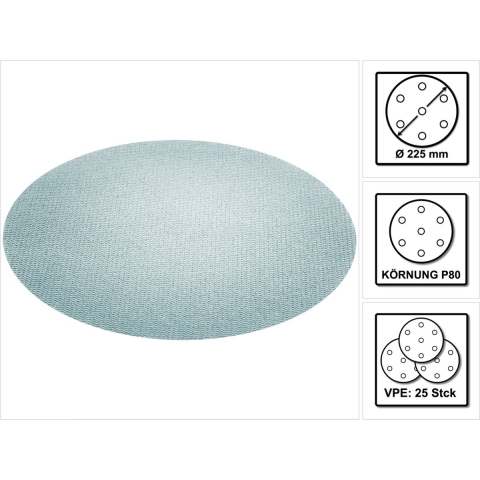 Festool Accessoires Netschuurmateriaal STF D225 P80 GR NET/25 Granat Net - 203312