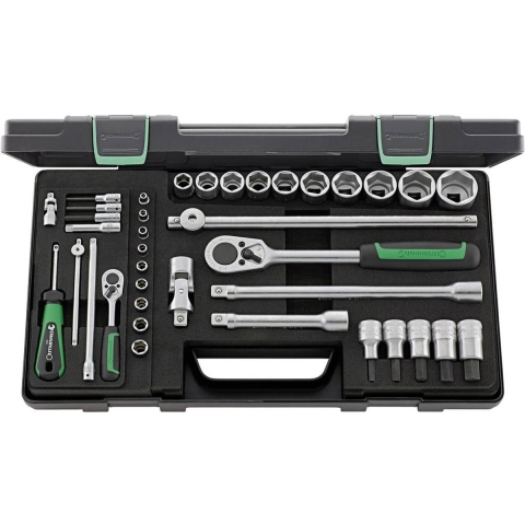 Stahlwille Dopsleutelset | 38-delig 1/4 + 1/2 inch | sleutelwijdtes 4-30 mm | aantal tanden 22/36 6-Kant | 1 stuk - 96011160 96011160
