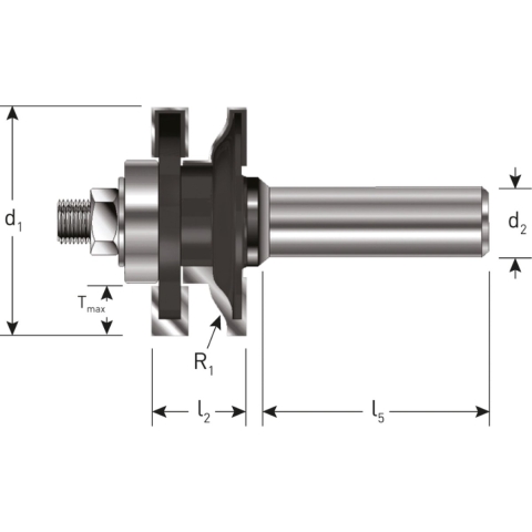 Rotec HM Contraprofielgarnituur Z2 met kogellager ø41 mm R=4,76 S8 - 271.37.4100