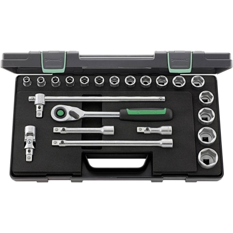 Stahlwille Dopsleutelset | 22-delig 1/2 inch | sleutelwijdtes 10-32 mm | aantal tanden 80 6-Kant | 1 stuk - 96031480 96031480