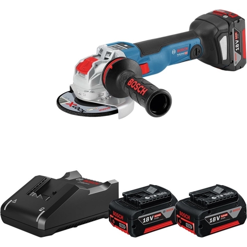 Bosch Blauw GWX 18V-10 SC | Accu Haakse Slijper | 125 mm | 3 x 5,0 Ah accu + snellader | In doos - 0615990N13