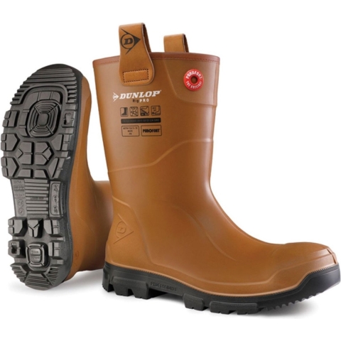 Dunlop LJ2HR48FL Werklaars | RIGPRO | Gevoerd | Bruin | Maat 42 8713197053378