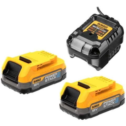 DeWalt Accessoires DCB1102E2-QW 18V XR POWERSTACK kit: DCB1102 lader | 2x Compact POWERSTACK accu - DCB1102E2-QW