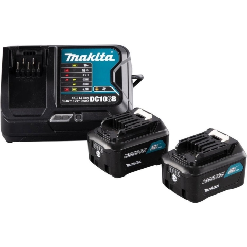 Makita Accessoires Power source kit: DC10SB lader + 2x BL1041B 12v Max (10,8V) Li-Ion schuifaccu - 4,0Ah - 191L68-0