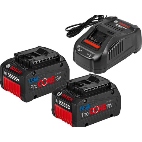 Bosch Blauw 7.0Ah accu starterset: 2x ProCORE18V 7.0 Ah + GAL 1880 CV - 1600A013H4