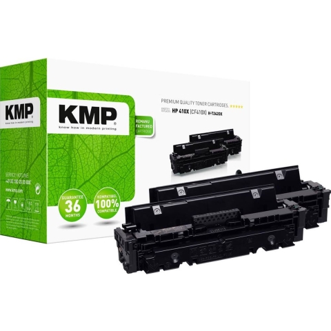 KMP Toner vervangt HP HP 410X (CF410X) Compatibel 2-pack Zwart 6500 bladzijden H-T242XD 2538,3021