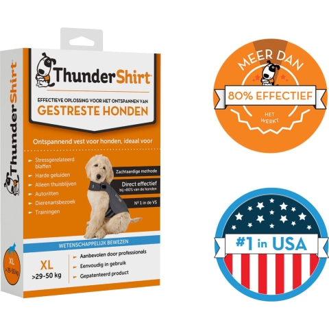 ThunderShirt® kalmerend vest, grijs - Maat XS