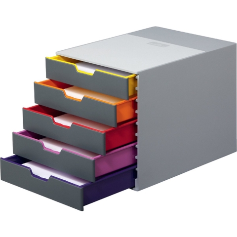 Durable VARICOLOR 5 - 7605 760527 Ladebox Grijs DIN A4, DIN C4, Folio, Letter Aantal lades: 5