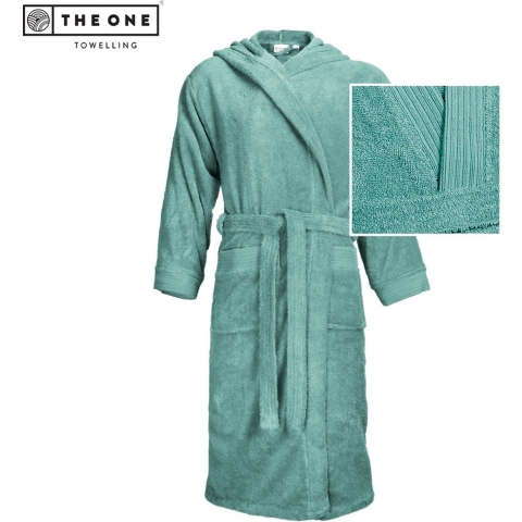 The One Towelling TH1095 Bathrobe Hooded - Petrol - S/M