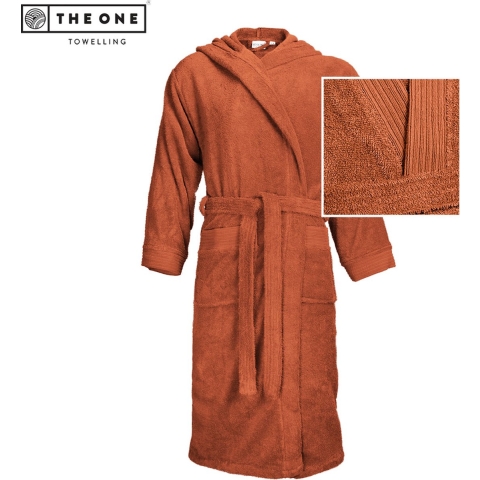 The One Towelling TH1095 Bathrobe Hooded - Terra Spice - L/XL