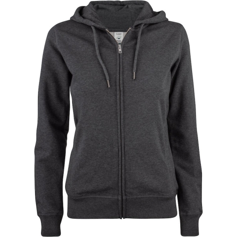 Clique 021005 Premium OC Hoody FZ Ladies - Antraciet Melange - L