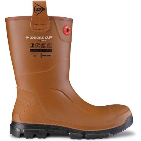 Dunlop LJ2HR48FL Werklaars | RIGPRO | Gevoerd | Bruin | Maat 44 8713197053392