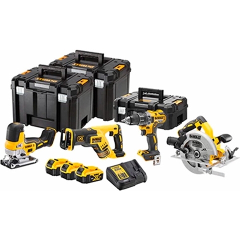 DeWalt DCK480P3T | Combiset | DCD791 + DCS335 + DCS570 + DCS367 | XR 18 Volt | 3 x 5,0 Ah Li-Ion | in TSTAK - DCK480P3T-QW
