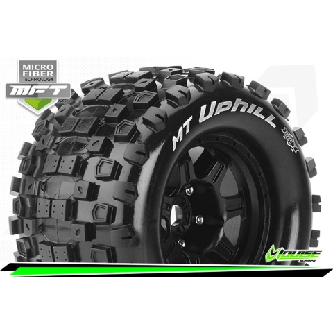 Louise MT-UPHILL MFT banden op zwarte velgen voor 1/8 MT - 0 offset