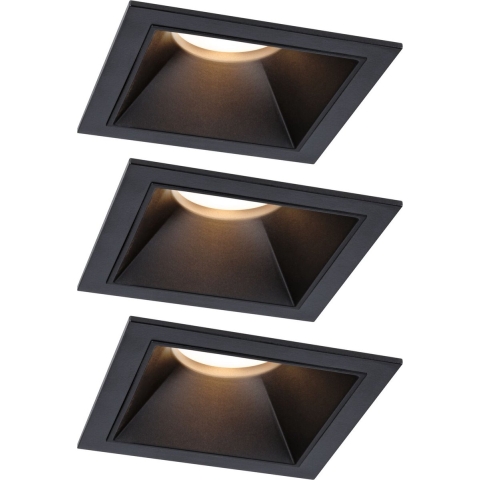 Paulmann 93125 Cole LED-inbouwlamp Set van 3 stuks LED 18 W Zwart