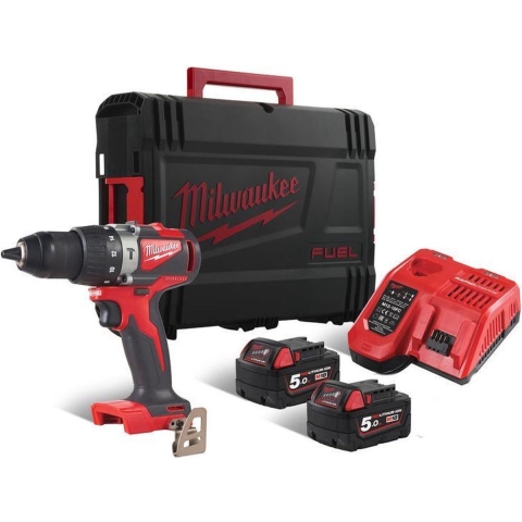 Milwaukee M18 BLPD2-502X Koolborstelloze accu compactslagboormachine (2x 5,0Ah accu)