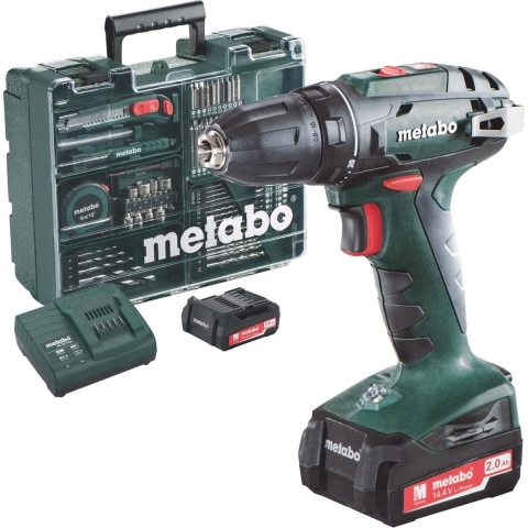Metabo BS 14.4 Li | 14,4 Volt accuboormachine met 2 accu&apos;s | + 73-delige accessoireset - 602206880