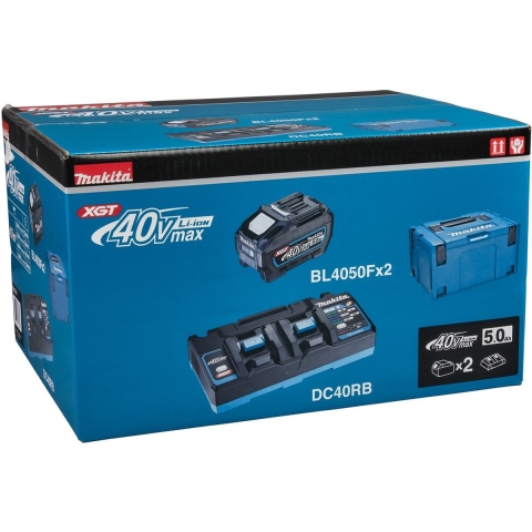 Makita 191U13-9 | Startset | XGT DC40RB Duolader + 2 x Accu BL4050F | 40V max | 5.0Ah in MBox - 191U13-9