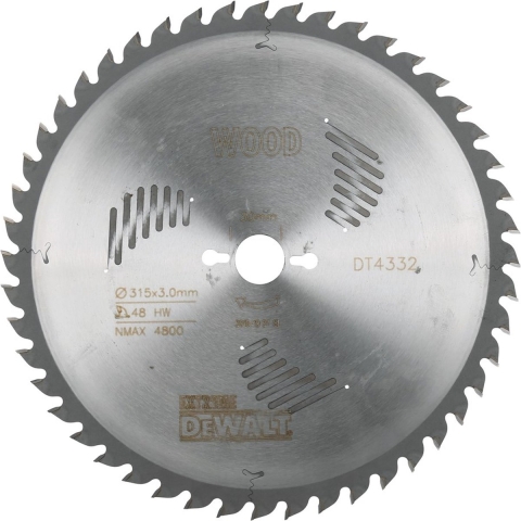 DeWalt Accessoires Cirkelzaagblad 315x30x48t, wisseltand, positief 10°, kerf 3,0mm - DT4332-QZ