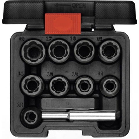 Gedore RED | Tapeind Uitdraaierset | 1/2" | 10-19 mm | 10-delig. - R68003010