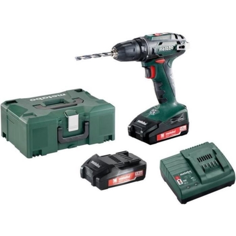 Metabo BS 18 Accu Boorschroefmachine | 18 V | 2 x 1.5 Ah Li-Power, SC 60 Plus | In Koffer - 602207550