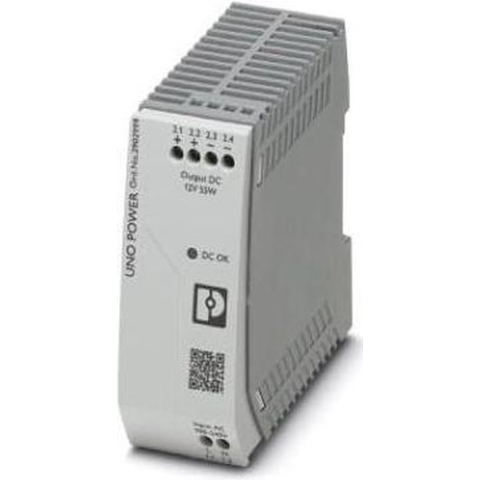 Phoenix Contact UNO-PS/1AC/12DC/55W DIN-rail netvoeding 12 V/DC 4.6 A 55 W Aantal uitgangen: 1 x Inhoud: 1 stuk(s)