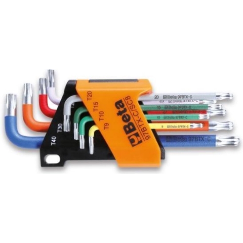 Beta 97BTX-C/SC8 8-delig set haakse stiftsleutels voor Torx(R) profiel schroeven - 000971658 - 000971658