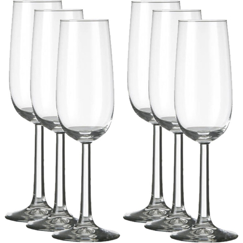18x Champagneglazen/flutes transparant 170 ml Bouquet -
