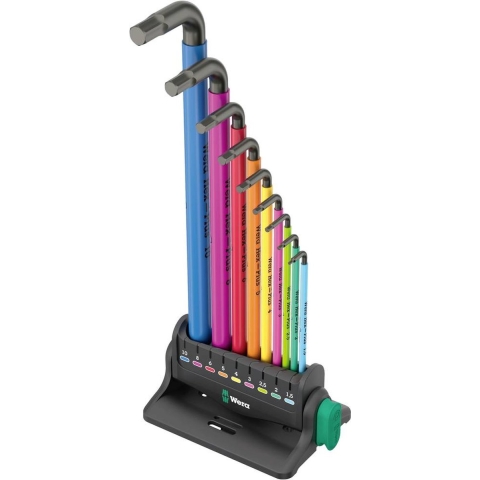 Wera 950/9 Hex-Plus Multicolour 3 Stiftsleutelset, metrisch, BlackLaser, 9-delig - 05133165001