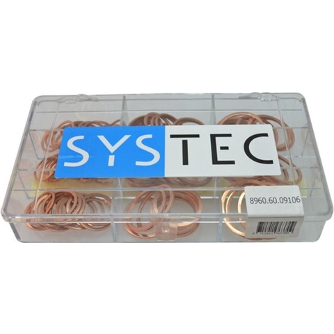 Systec Assortimentsdoos 9-Vaks Afdichtring Roodkoper Din7603A - 8960.60.09106