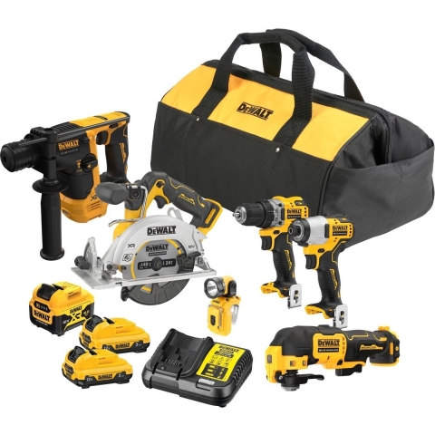 DeWalt DCK611P1D2-QW | 12V XR Brushless 6-kit voordeelset (DCD701+DCF801+DCS512+DCH072+DCS353+DCL510) - DCK611P1D2-QW