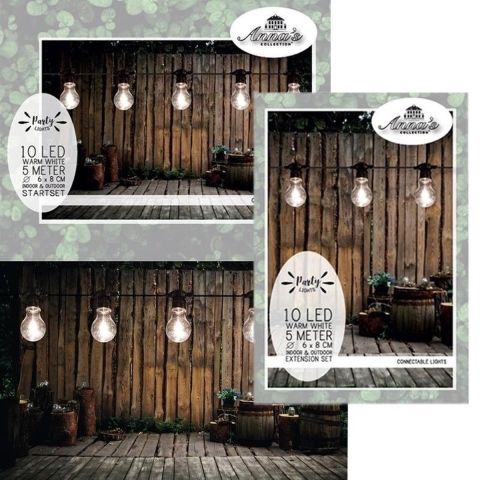 Buiten feestverlichting lichtsnoer warm wit 10 meter -