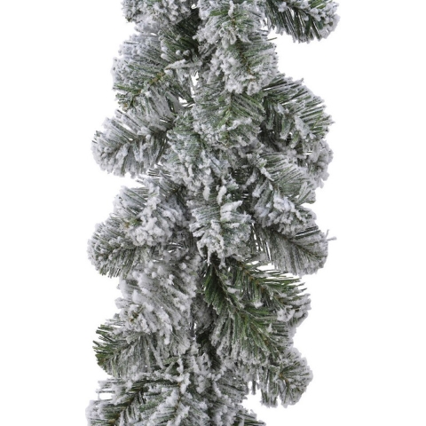 4x Groene dennen guirlandes / dennenslingers met sneeuw 270 x 30 cm -