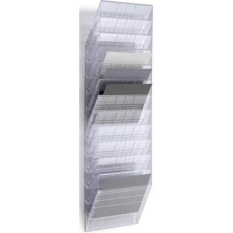 Durable Folderhouder | H1.040xB348xD95mm | aantal vakken 12 A4 dwars | polystyreen transparant | 1 stuk - 1709781400 1709781400