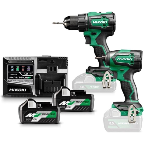 Hikoki KC18DEWAZ | Combipack | DS18DE Accuboormachine + WH18DE accuslagschroevendraaier | 18V | 2 x 5.0Ah + lader | in HSC III - KC18DEWAZ
