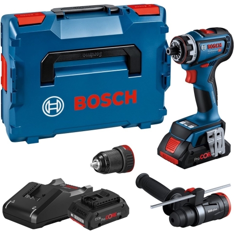 Bosch Blauw GSR 18V-90 FC Accuboormachine | 18V 4.0Ah in L-Boxx + GFA 18-M en GFA 18-H - 06019K6205