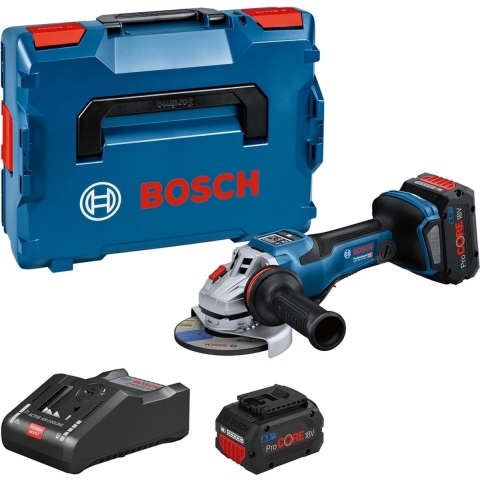 Bosch Blauw GWS 18V-15 PSC Accu Haakse slijper | BITURBO | 125 mm | 2 x 8,0 Ah ProCORE accu + snellader | In L-Boxx - 06019H6B01