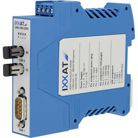 Ixxat 1.01.0068.46010 CAN-CR210/FO CAN FO repeater CAN Bus, D-SUB9, Glasvezel, F-ST 12 V/DC, 24 V/DC 1 stuk(s)