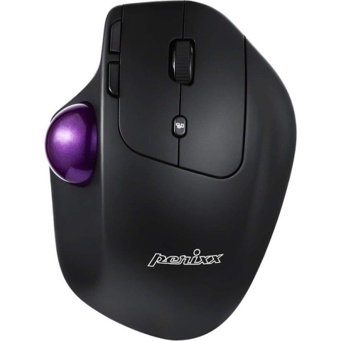 Perixx PERIMICE-720 Muis Radiografisch, Bluetooth Zwart 600 dpi, 1600 dpi Met trackball