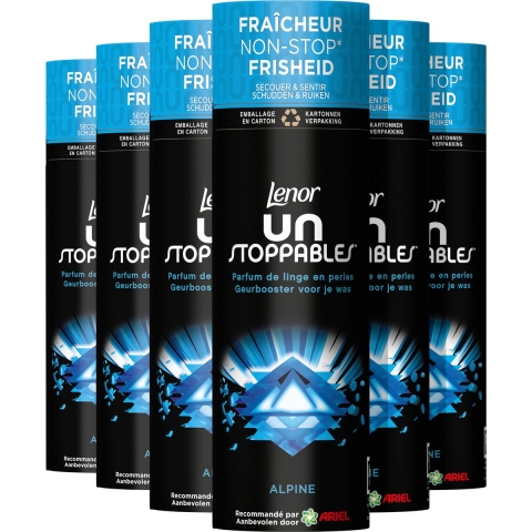 6x Lenor Unstoppables In-Wash Geurbooster Alpine 19 wasbeurten 235 gr