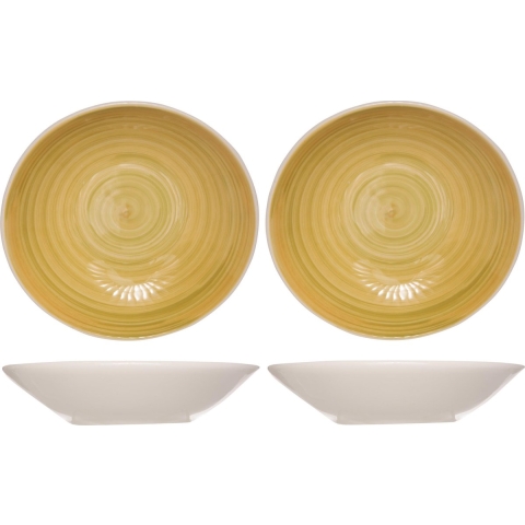 8x stuks ronde diepe borden/soepborden Turbolino geel 21 cm -