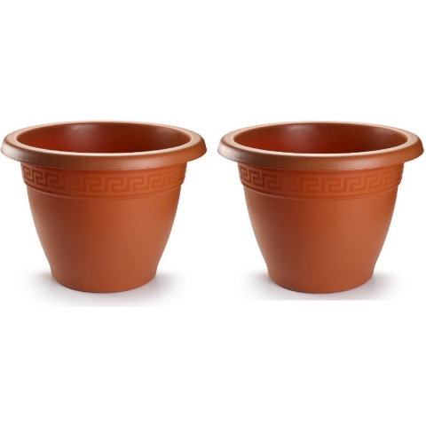 4x stuks bloempot terra cotta rond diameter 50 cm -