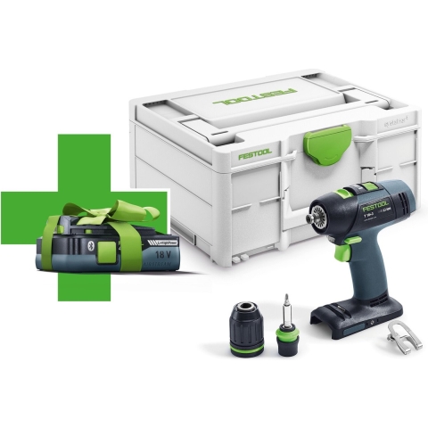 Festool T 18+3 18V Li-Ion Accu Schroefboormachine In Systainer - Met 4.0Ah Accu