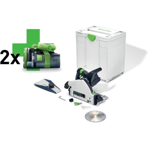 Festool TSC 55 KEB-Basic 18V Li-Ion Accu Invalcirkelzaag In Systainer - Met 2x 5,0Ah Accu