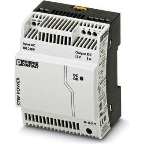 Phoenix Contact STEP-PS/1AC/12DC/5 DIN-rail netvoeding 12 V/DC 5 A 60 W Aantal uitgangen: 1 x Inhoud: 1 stuk(s)