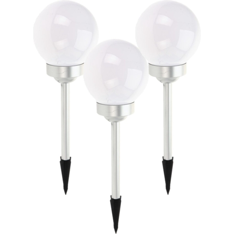 Pro Garden Solar tuinlamp/prikspot bol - 5x - op zonne-energie - dia 15 cm - Prikspots -